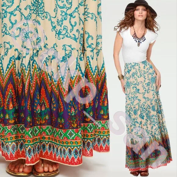 NWT Free People Sunrise Maxi Skirt Sz L